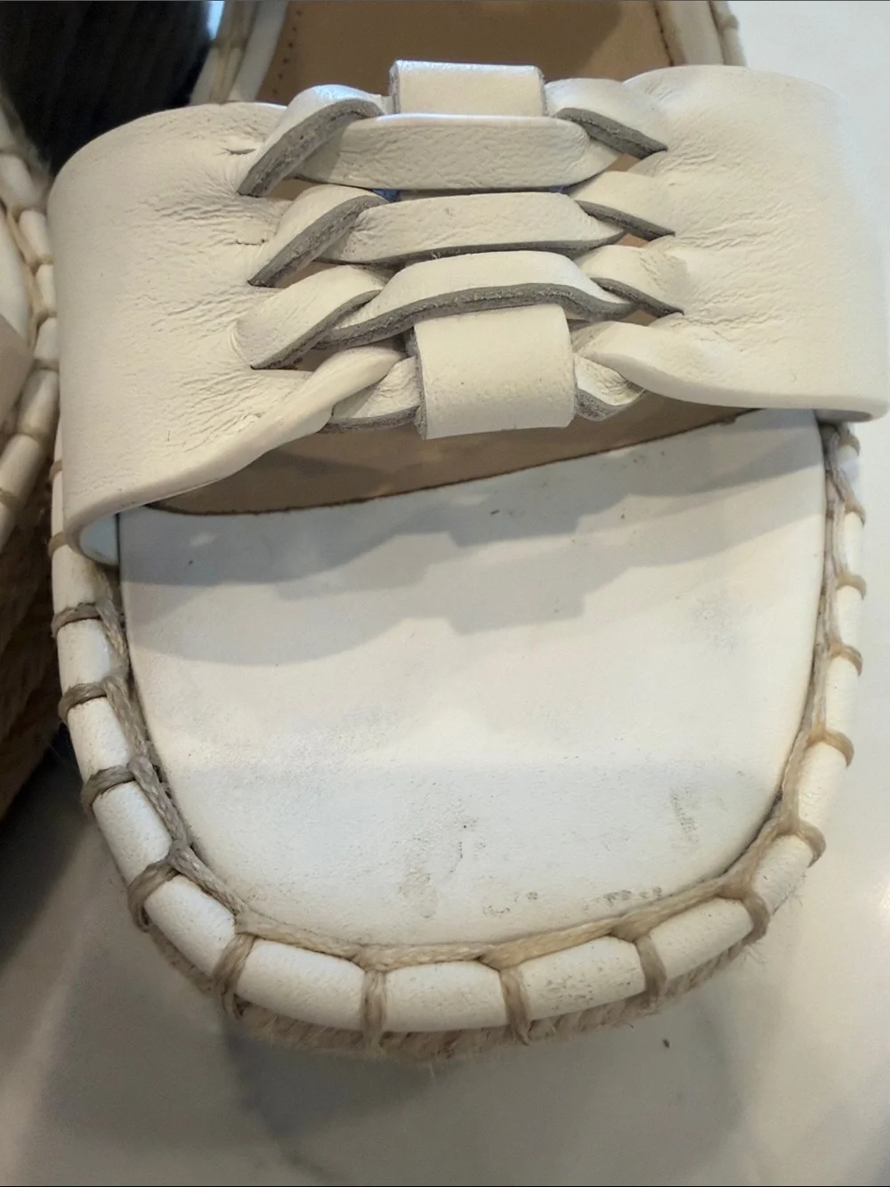 Veronica Beard  RIYA Cream Woven Leather Espadrille Slingback Sandals